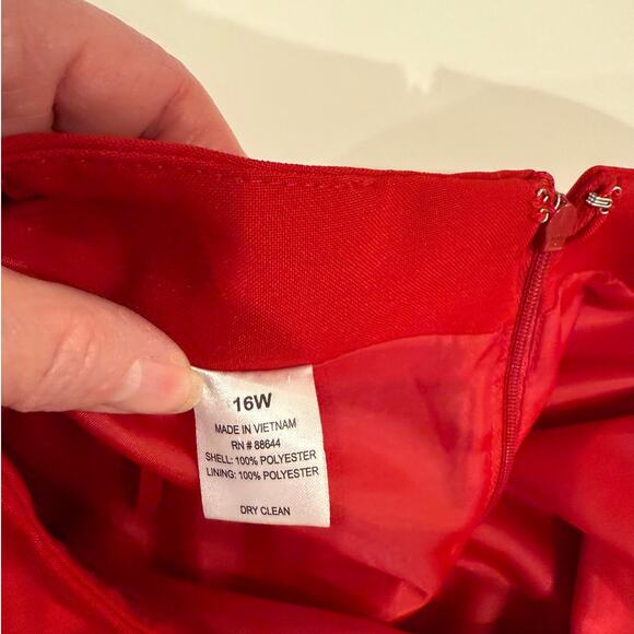 John Meyer Red Suit 16W Blazer & Skirt Set Leopard Lined Power Career Outfit - Picture 4 of 11